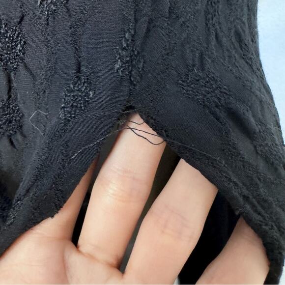 Vintage 90s Whimsigoth Fringe Two Piece Set Black Dark Boho Romantic Embroidered - Picture 9 of 9